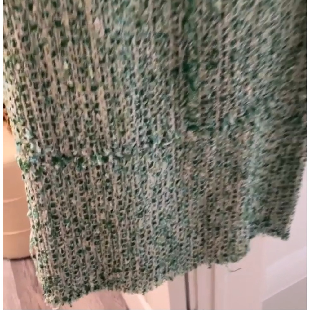 🔥Beautiful, Classic CH by Carolina Herrera Green & White Tweed Mini Dress Size 8 - Picture 2 of 15